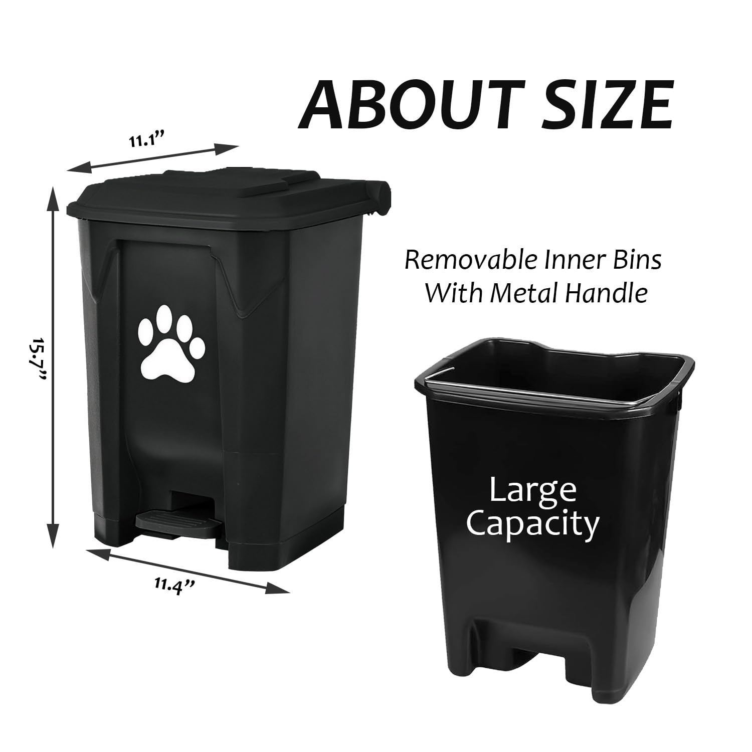 Dog Poop Trash Can Outdoors Pet Waste Station with Lid Dog Waste